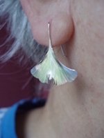 silver gingko leaf earrings
