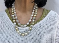 SS Myanmar/Burmese pearls worn with my white SS strand