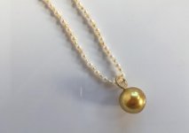 deep gold south sea pearl pendant