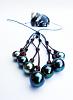 dark tahitian pearls women necklace leather and pearls