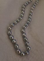 my new silver-blue baroque akoya strand from Pearl Paradise laid out
