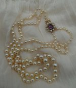 double strand with an amethyst and pearl clasp