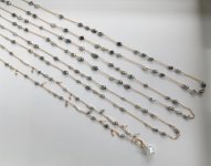 Necklaces made from Keshi pearls