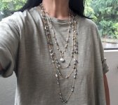 4 layers of keshi pearl necklaces