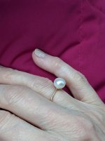 Super simple button pearl ring purchased in Turkey 