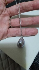 Dove gray pearl pendant