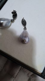Dove gray matching pearl earrings
