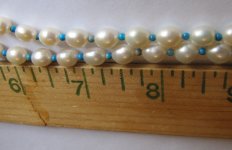 pearl turquoise necklace 18K with ruler.JPG