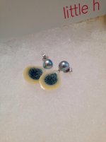 little h SSP and blue diamond earrings