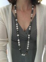 wearing rope - Tahitian and white south sea pearls originally from pearl paradise