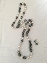 pearl paradise rope of Tahitians and white south sea pearls