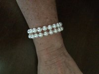 Freshadama custom double pearl bracelet 7.5 to 8.0  silver overtone, made by Pearl Paradise