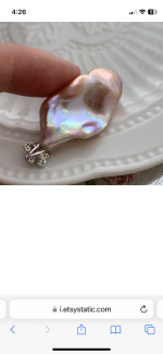 Close up fireball pearl pendant