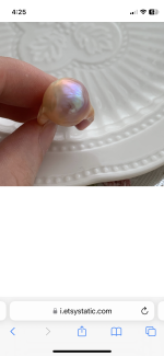 Close up fireball pearl pendant