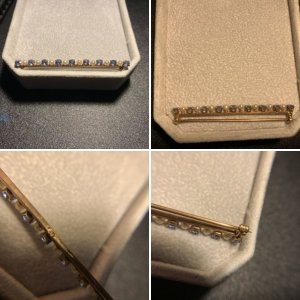 bought an antique brooch/pin with sapphire and pearls