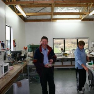 Roger Beattie in the Blue Pearl workshop.