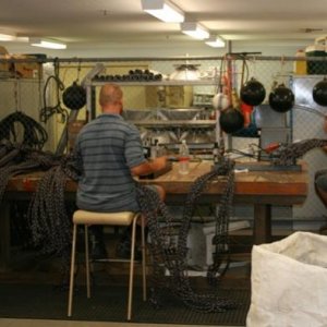 Paspaley - Knotting rope at the warehouse