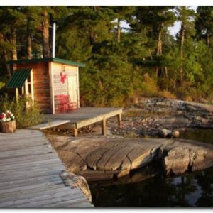Woodburning sauna on the dock!