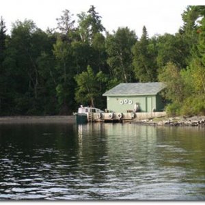 the boathouse on the entry bay
