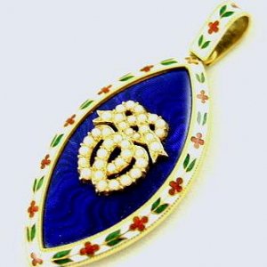 Georgian Enamel & Seedpearl Locket