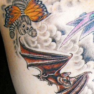 sheri's tattoo   Clyde and bat2