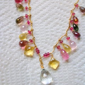 tourmaline necklace with white sapphire centerpiece!
