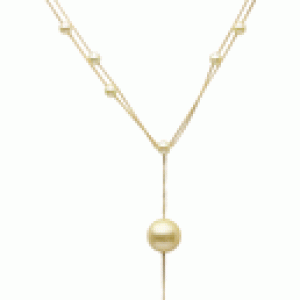 Natural Color Golden Akoya Pearl Lariat Chain