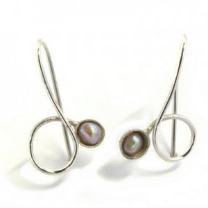 loop paua earrings in sterling silver