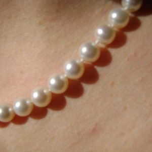 Freshadama strand, 7-8 mm, taken to help match with pearl earrings.