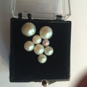 full round natural pearls Mississippi River pearls ..collected in the '40s'