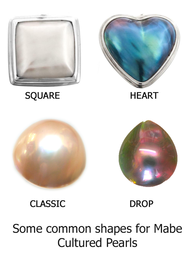 Common Mabe pearl shapes