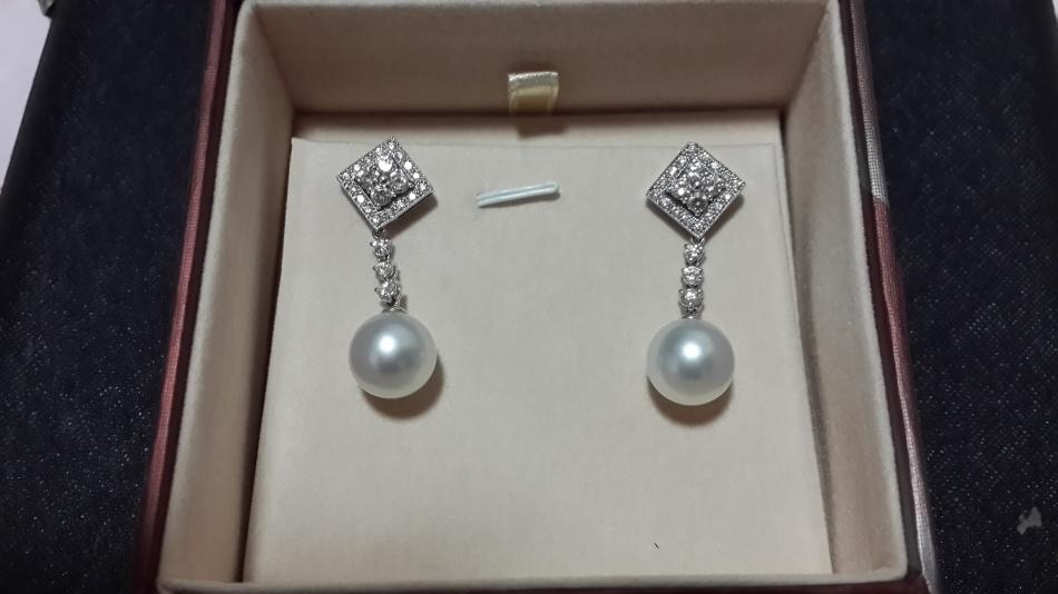 3-way dangling pearl earrings