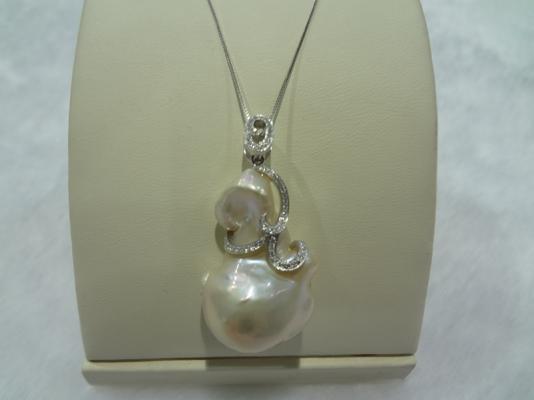 big rare baroque pearl pendant