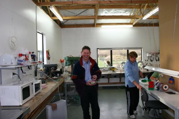 Roger Beattie in the Blue Pearl workshop.